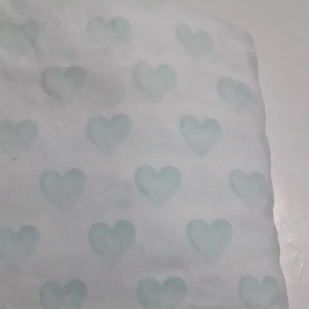 Isaac Mizrahi Flat Sheet Full Size, Green Heart,Preowned EUC, Pillowcase